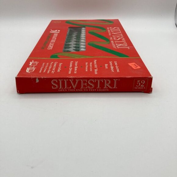 Vintage Silvestri 50 Miniature Lights Green Bulbs Christmas Lights NEW - Picture 3 of 4